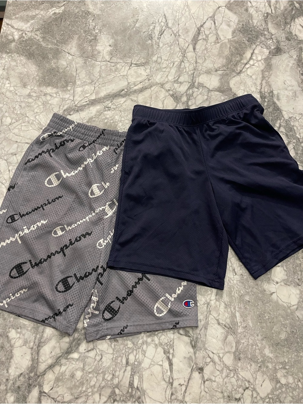 2 Champion & all in motion Kids Navy & Gray Dual Athletic Shorts